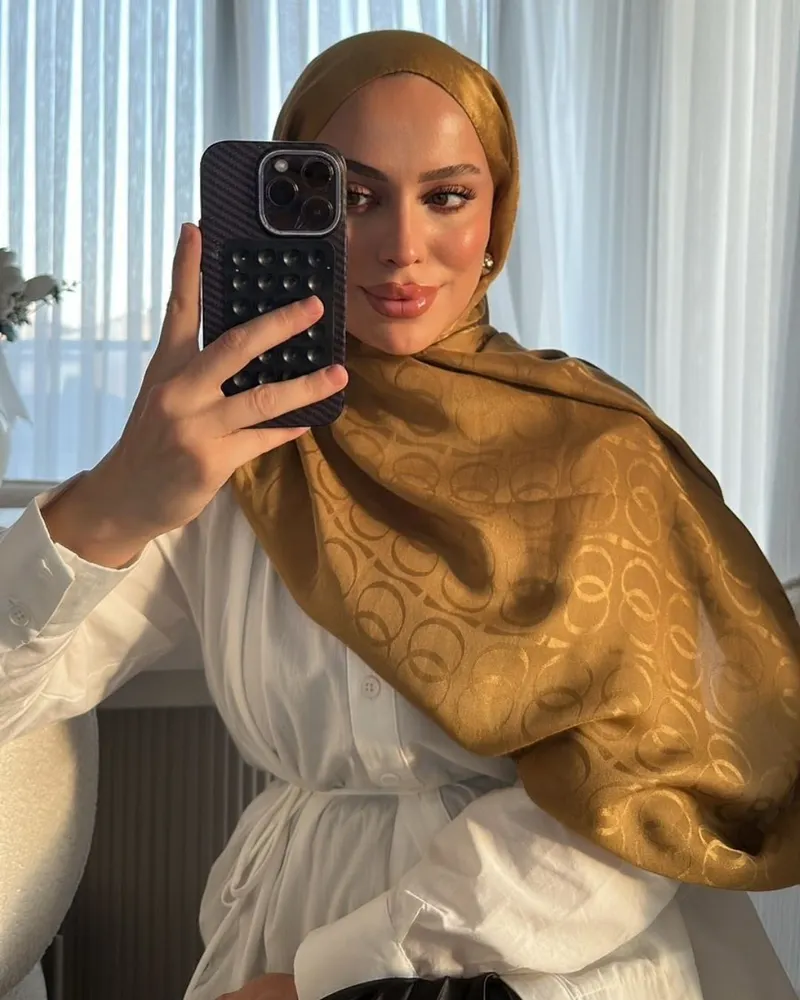 Bal KöpüğüI mannoor Ester Desen Pamuk Jakar Şal