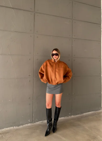 CAMEL SÜET BOMBER CEKET
