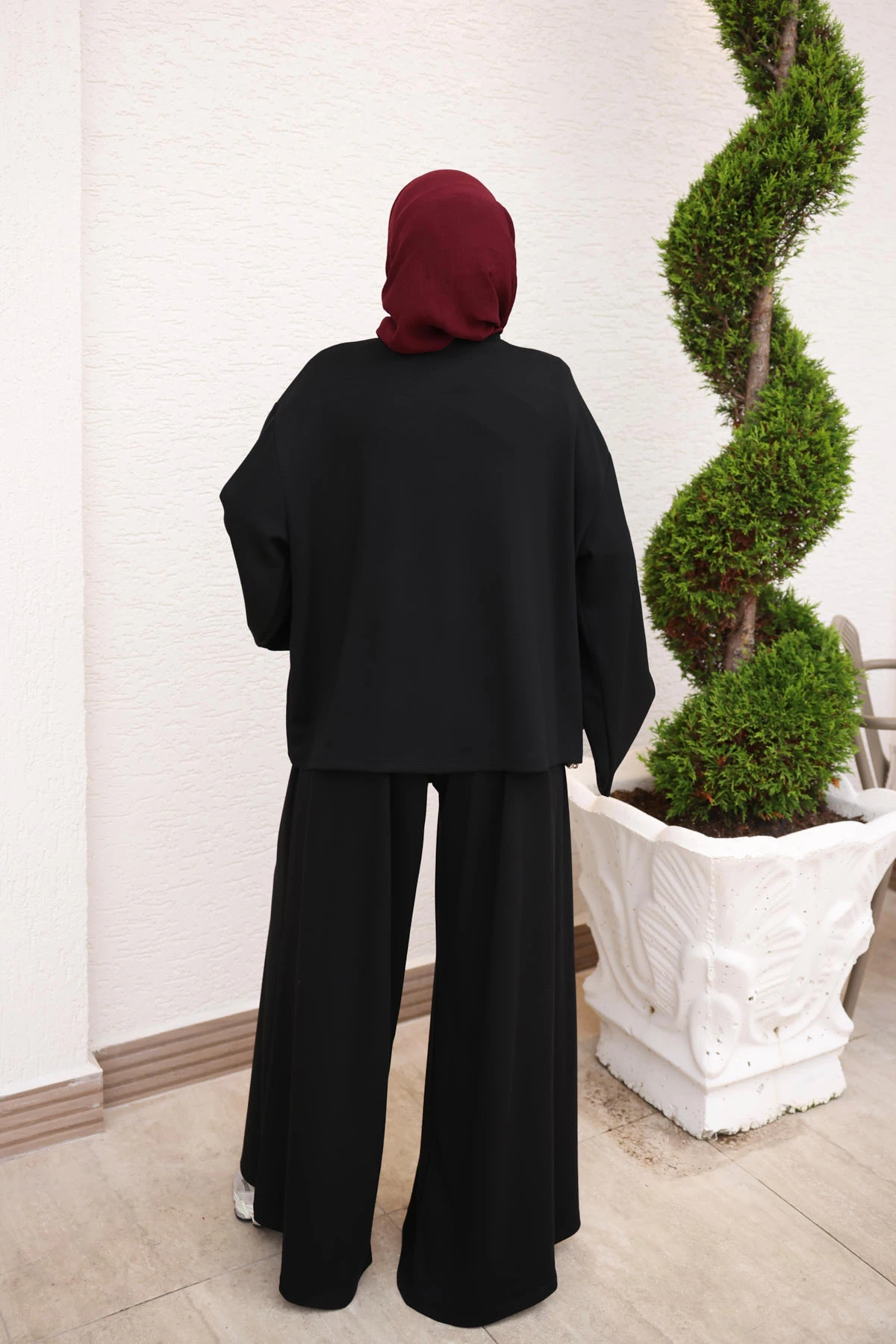 Siyah Salaş Sweat Pantolonlu Oys Takım