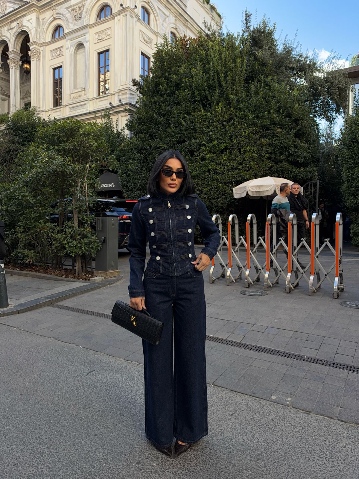 Zra model Silver düğmeli denim takım