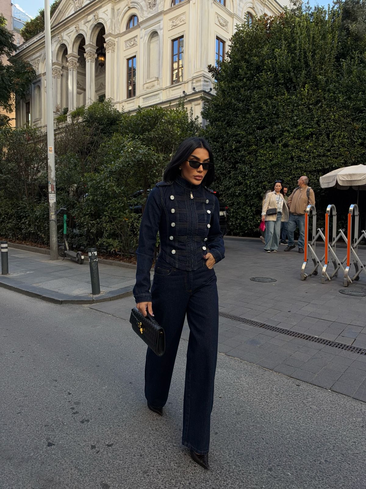 Zra model Silver düğmeli denim takım