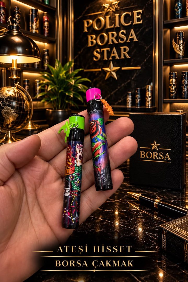 Renkli Dövme Motifli İnce BORSA Çakmaklar Çak-010